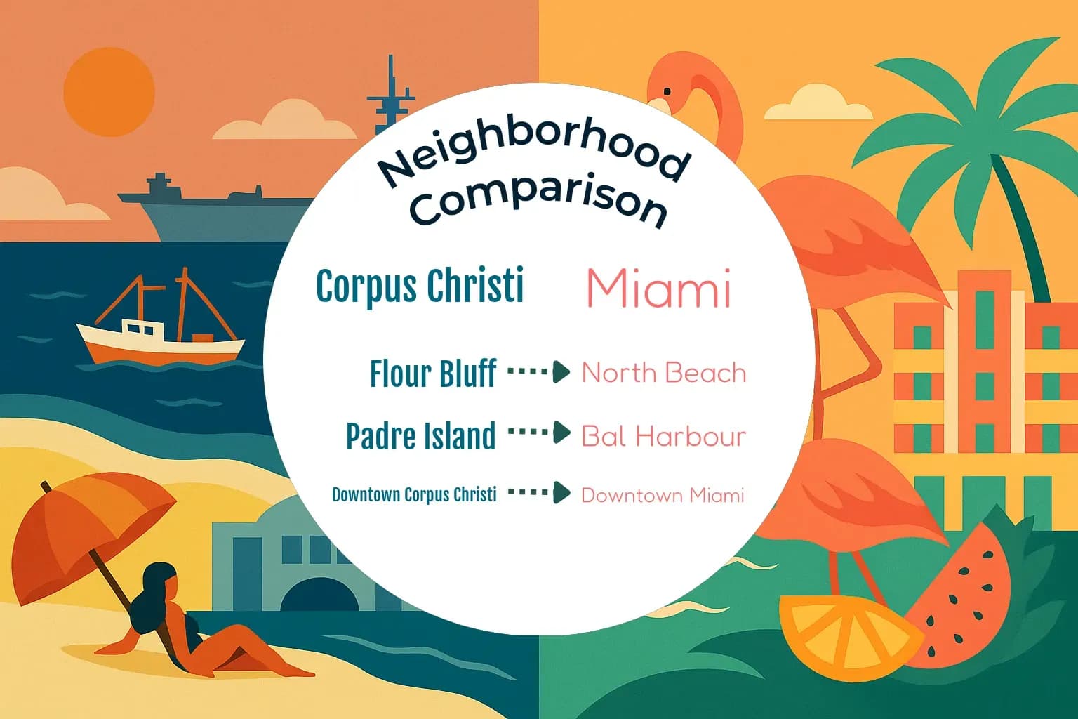 Corpus Christi vs Miami Neighborhood Comparison