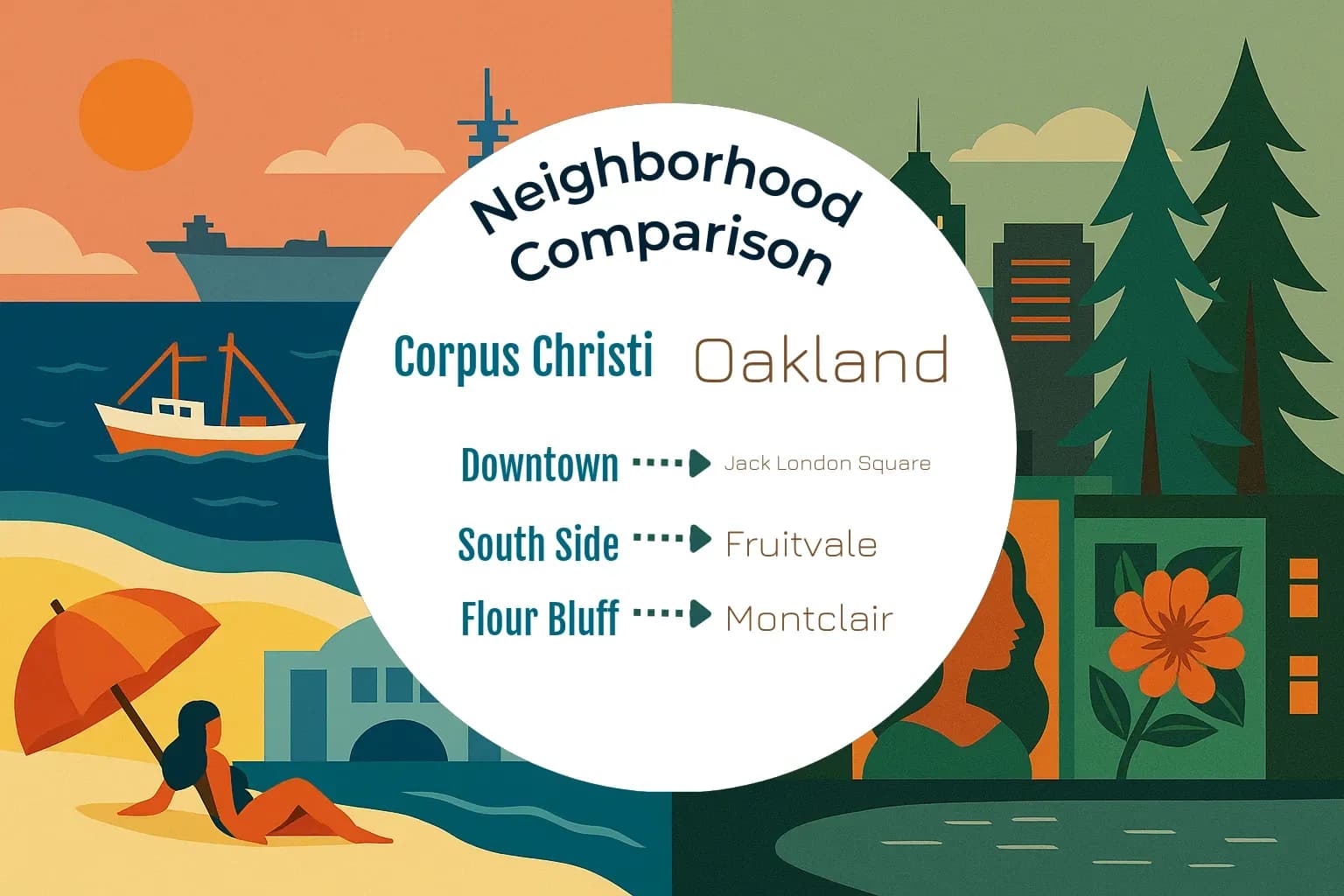 Corpus Christi vs Oakland Neighborhood Comparison