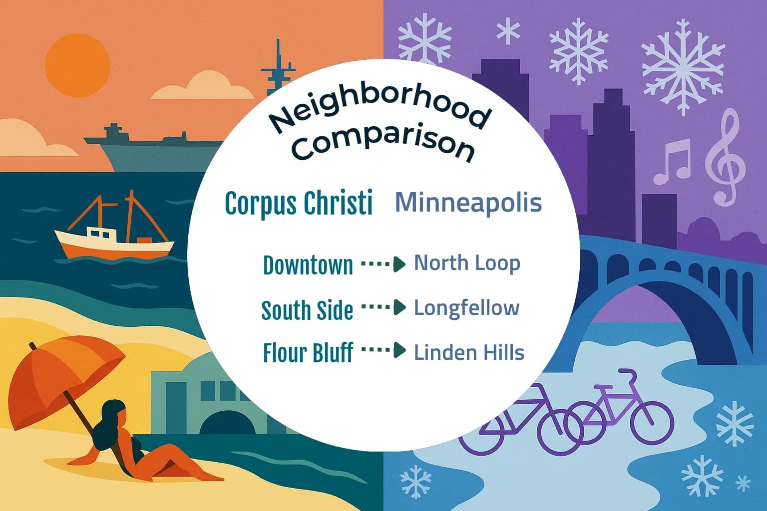 Corpus Christi vs Minneapolis Neighborhood Comparison