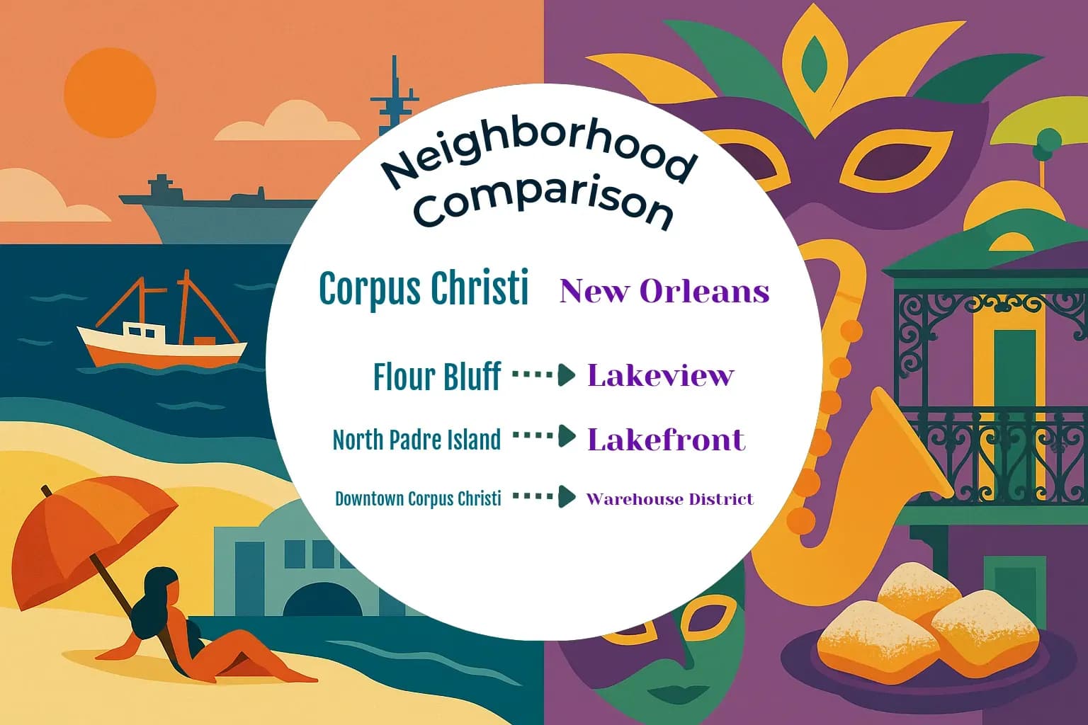 Corpus Christi vs New Orleans Neighborhood Comparison