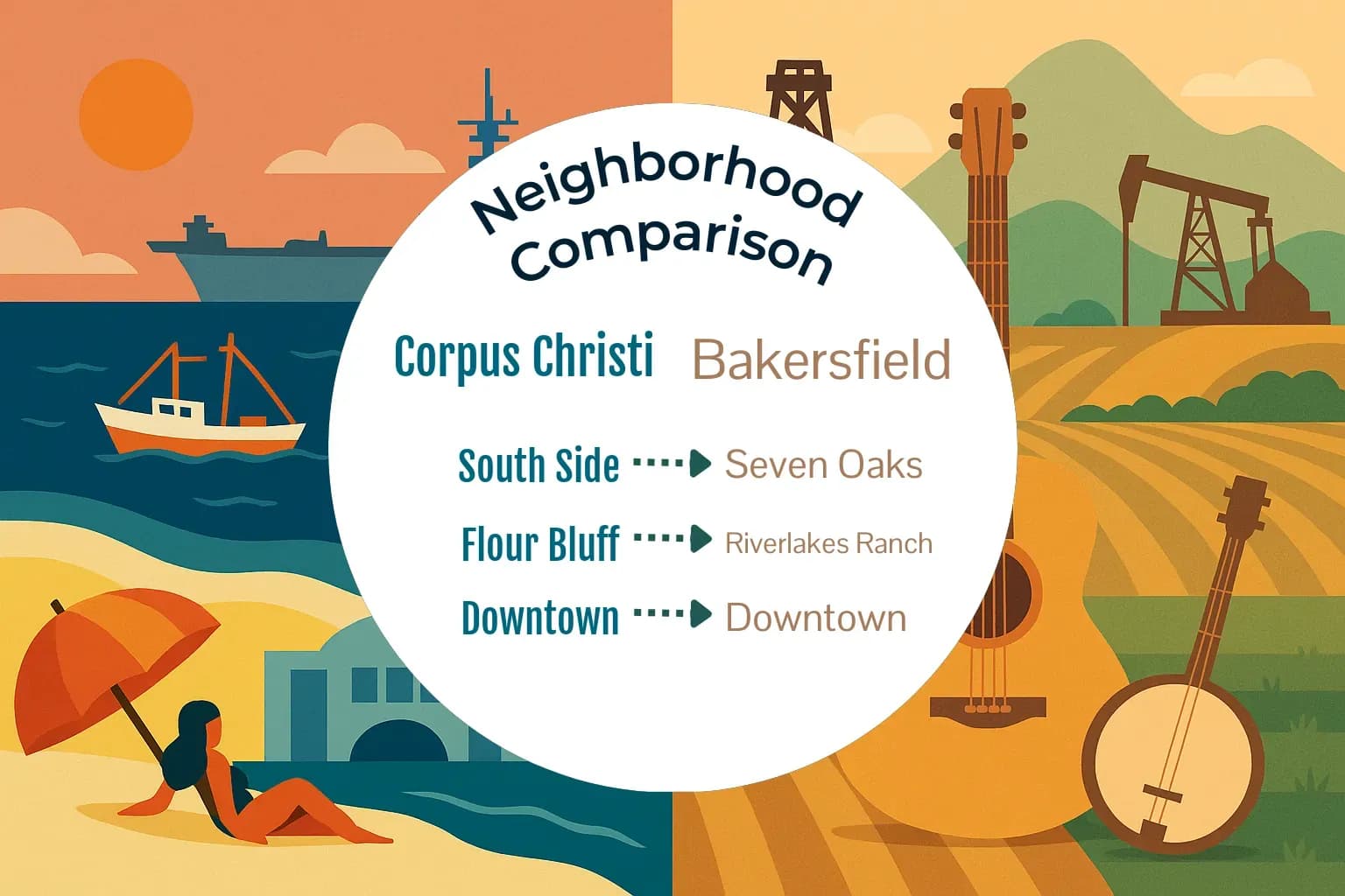 Corpus Christi vs Bakersfield Neighborhood Comparison