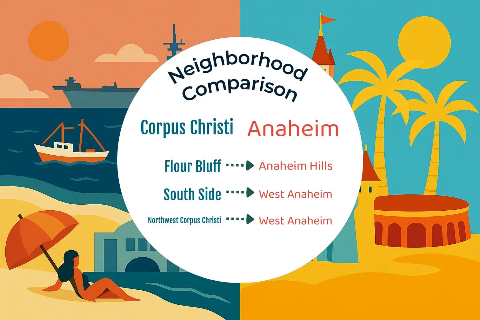 Corpus Christi vs Anaheim Neighborhood Comparison