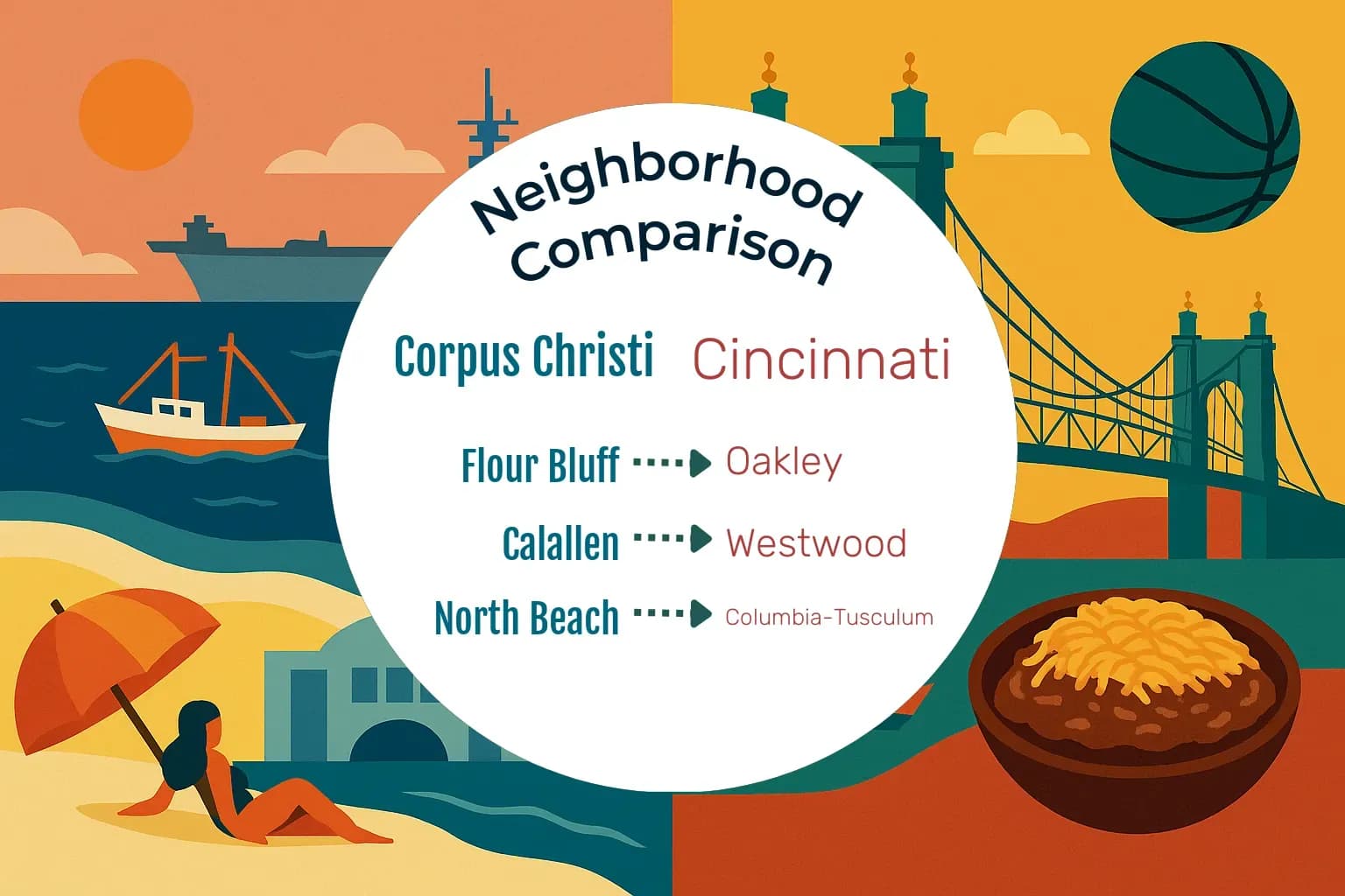 Corpus Christi vs Cincinnati Neighborhood Comparison