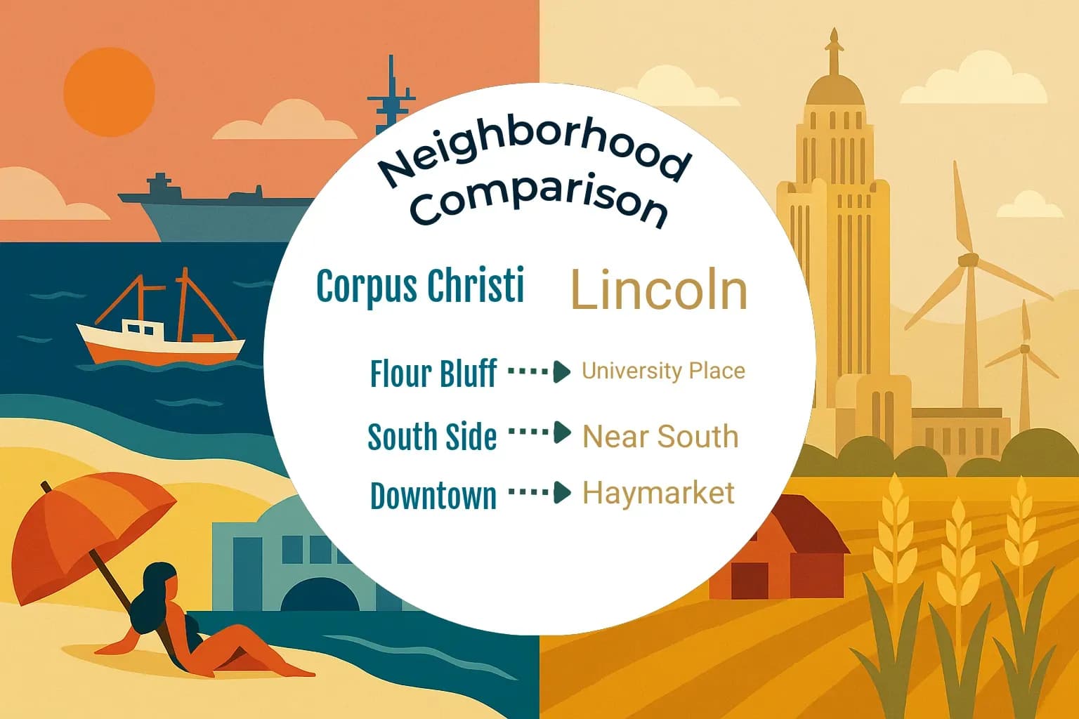 Corpus Christi vs Lincoln Neighborhood Comparison