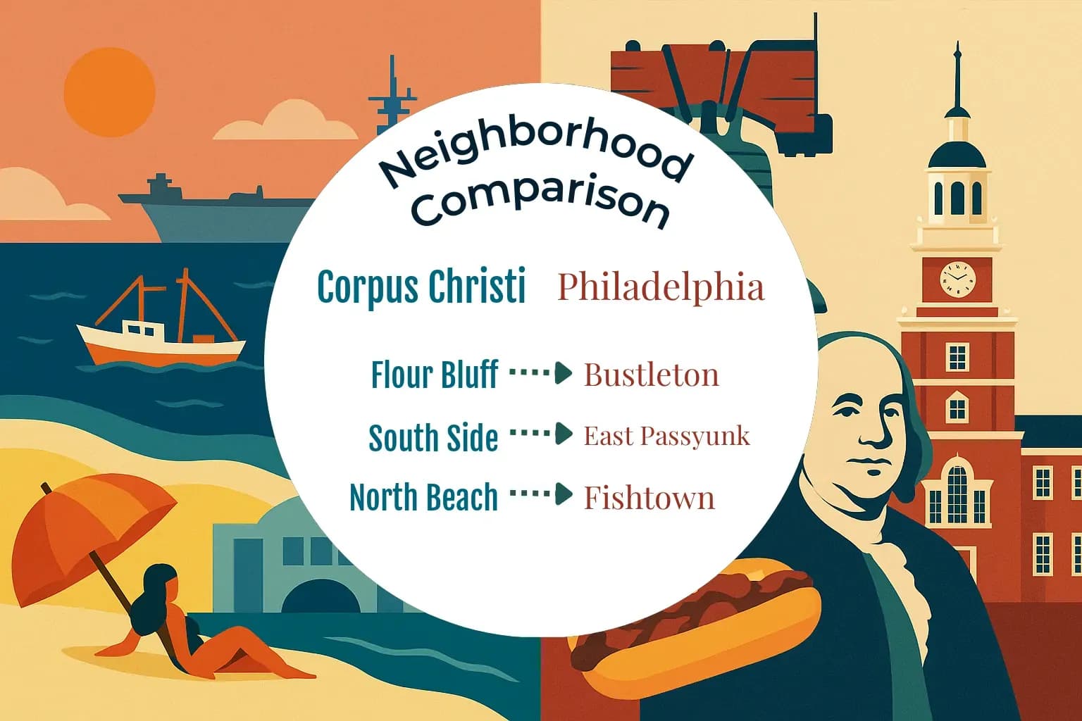 Corpus Christi vs Philadelphia Neighborhood Comparison