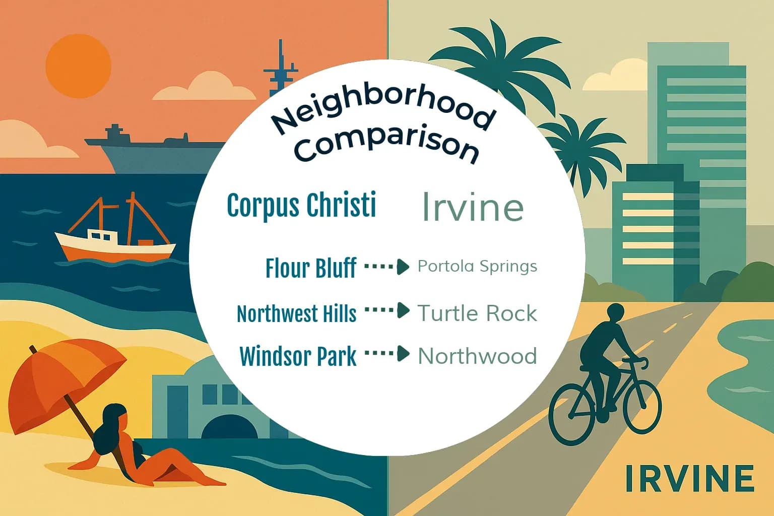 Corpus Christi vs Irvine Neighborhood Comparison