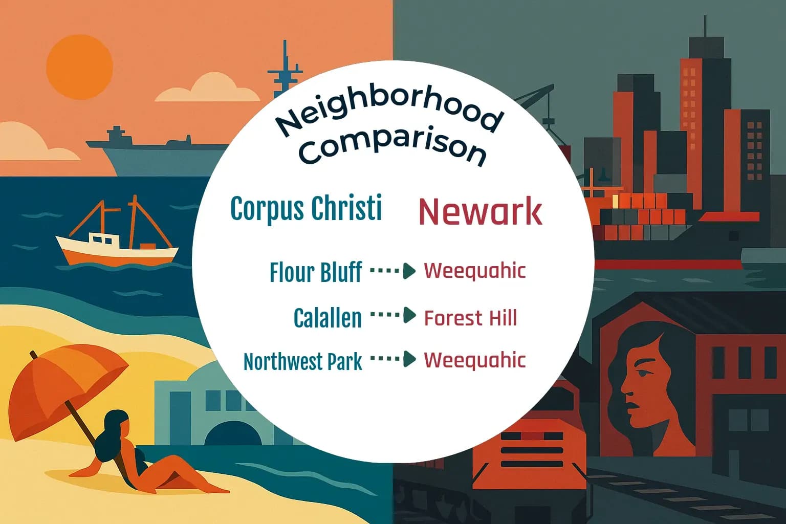 Corpus Christi vs Newark Neighborhood Comparison