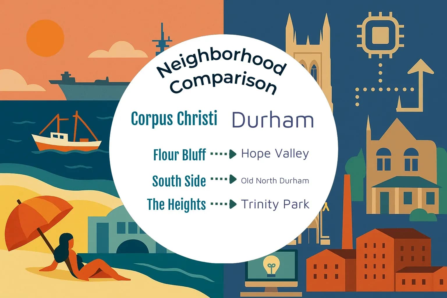 Corpus Christi vs Durham Neighborhood Comparison