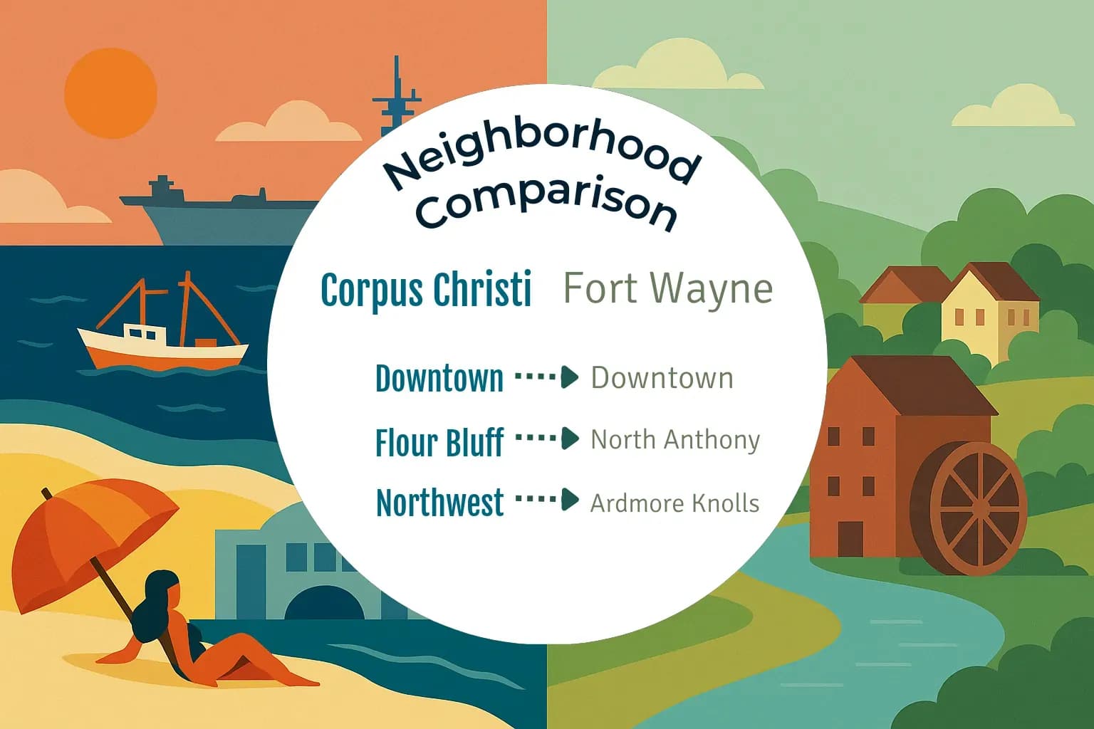 Corpus Christi vs Fort Wayne Neighborhood Comparison