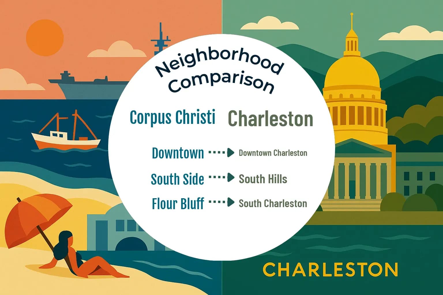 Corpus Christi vs Charleston Neighborhood Comparison