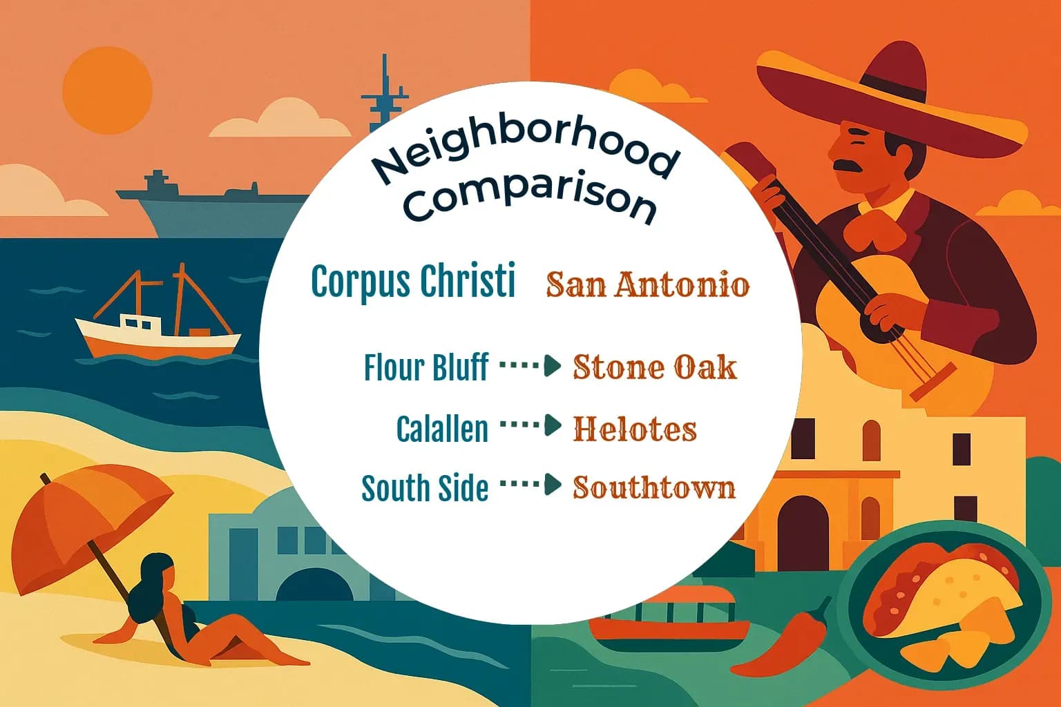 Corpus Christi vs San Antonio Neighborhood Comparison