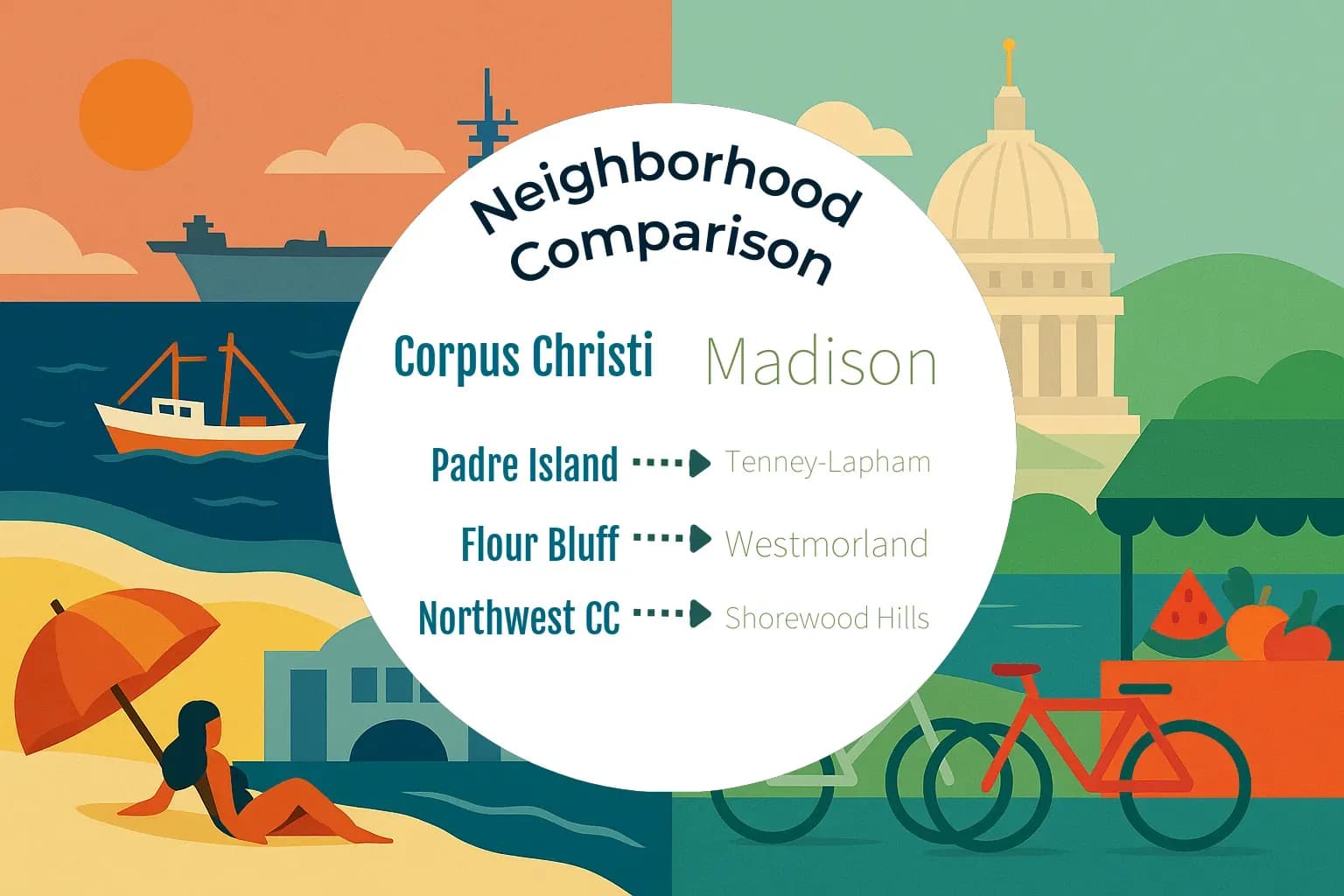 Corpus Christi vs Madison Neighborhood Comparison