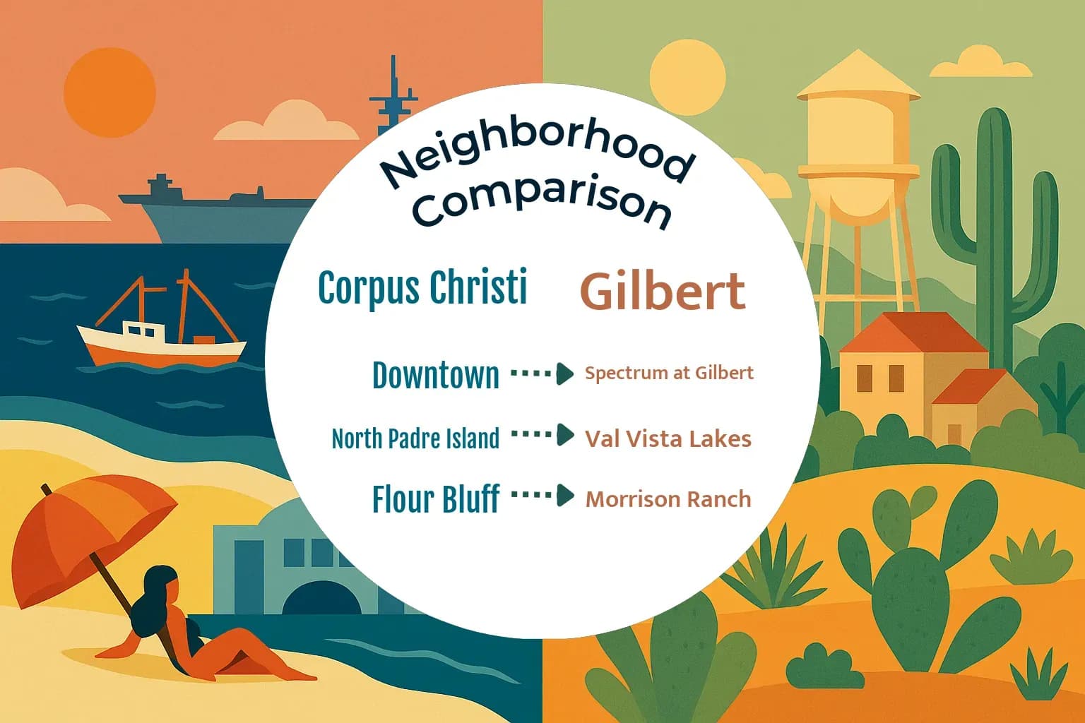 Corpus Christi vs Gilbert Neighborhood Comparison
