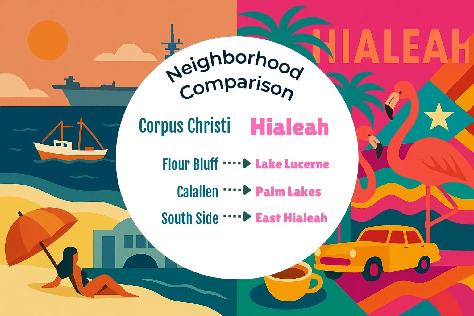 Corpus Christi vs Hialeah Neighborhood Comparison