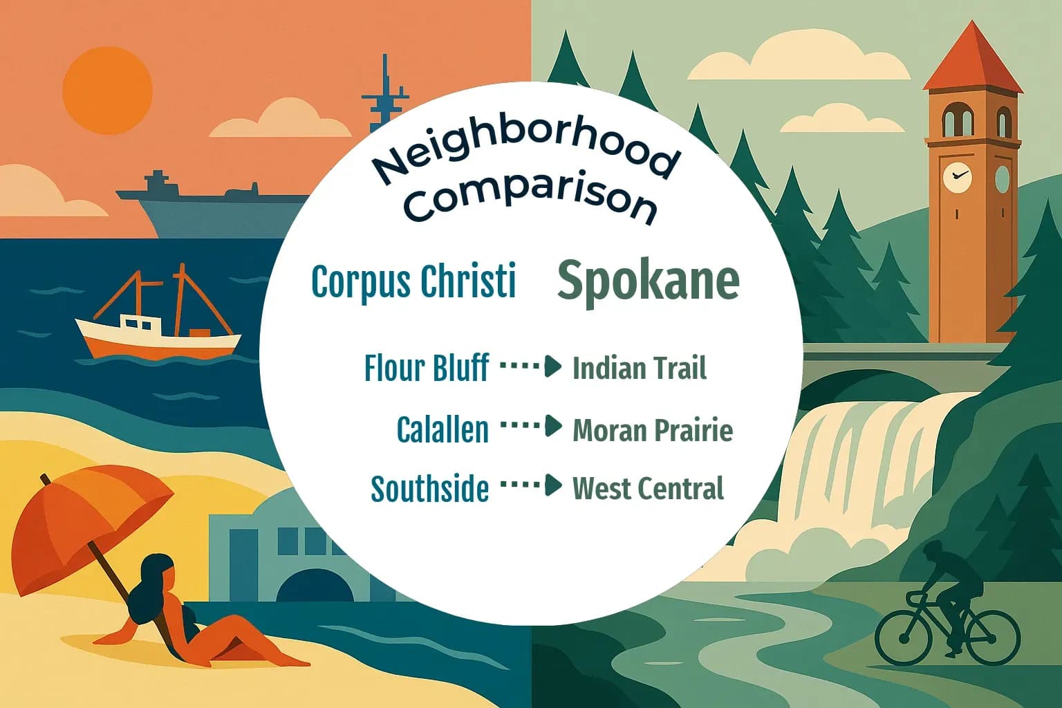 Corpus Christi vs Spokane Neighborhood Comparison