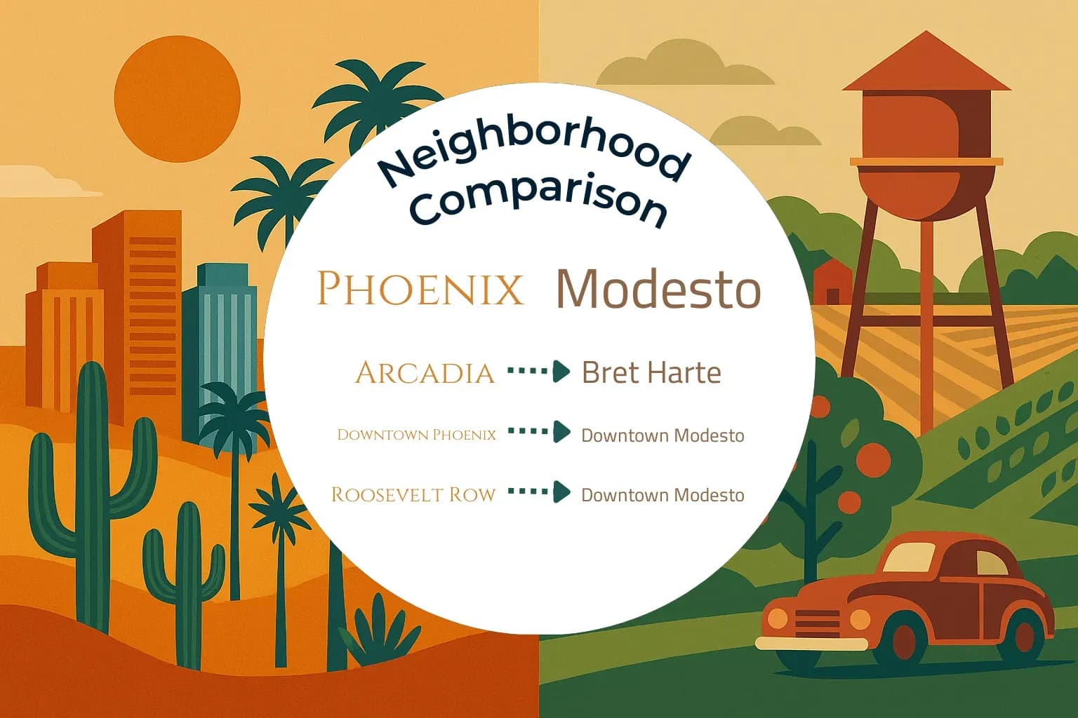 Phoenix vs Modesto Neighborhood Comparison