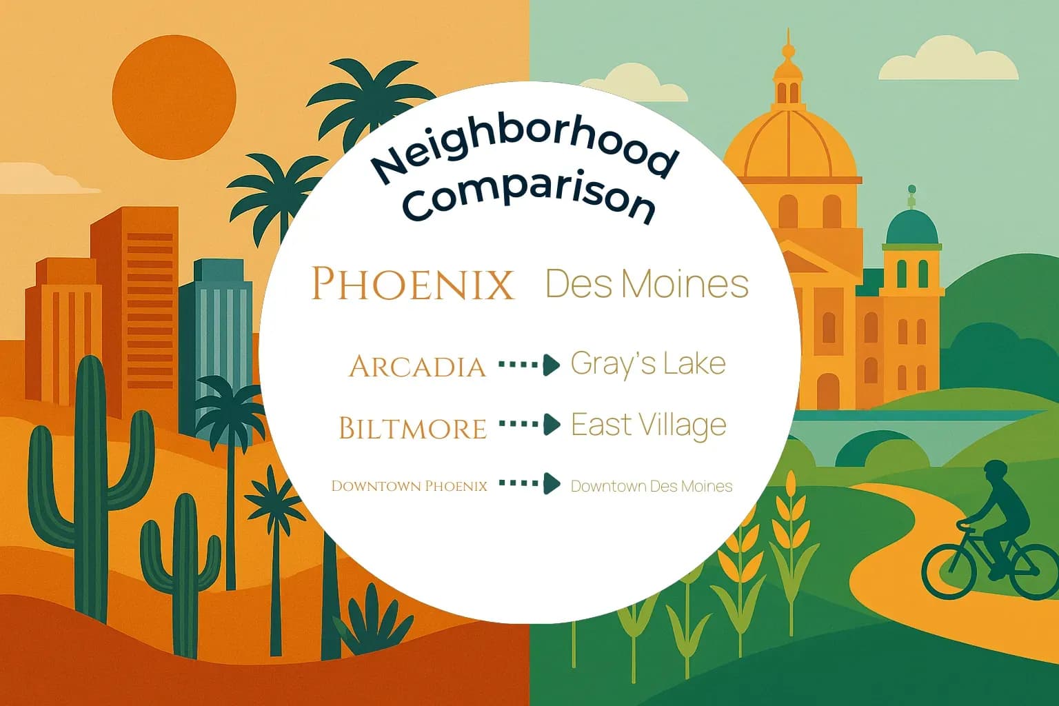 Phoenix vs Des Moines Neighborhood Comparison