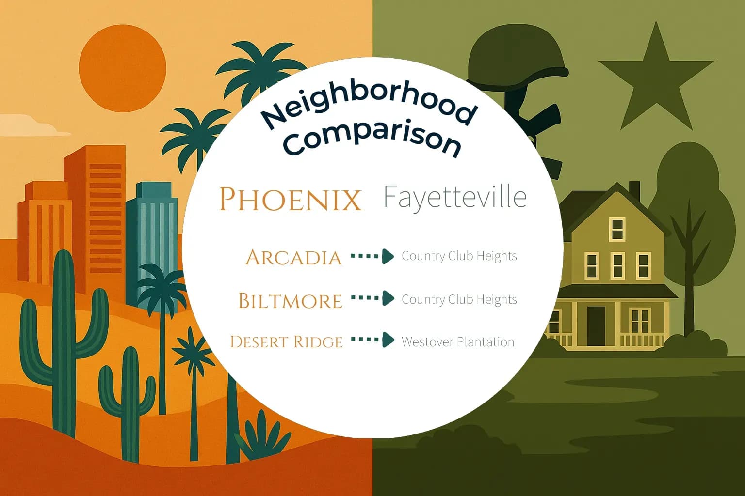 Phoenix vs Fayetteville Neighborhood Comparison