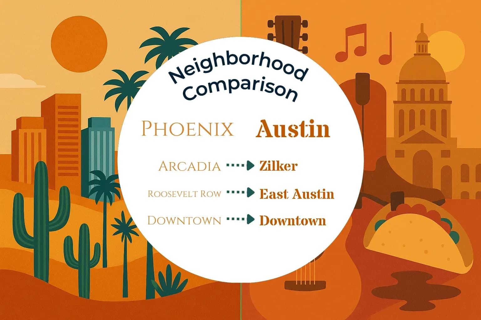 Phoenix vs Austin Neighborhood Comparison