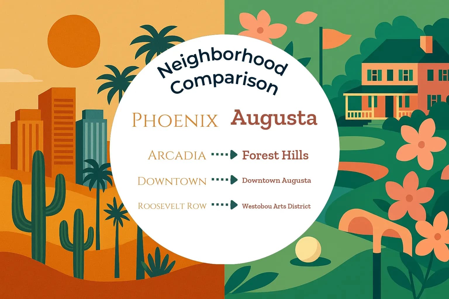 Phoenix vs Augusta Neighborhood Comparison