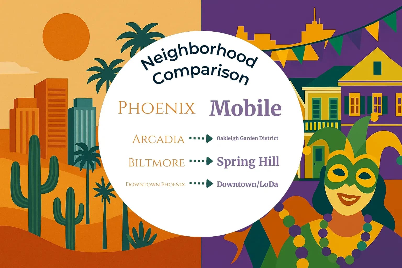 Phoenix vs Mobile Neighborhood Comparison