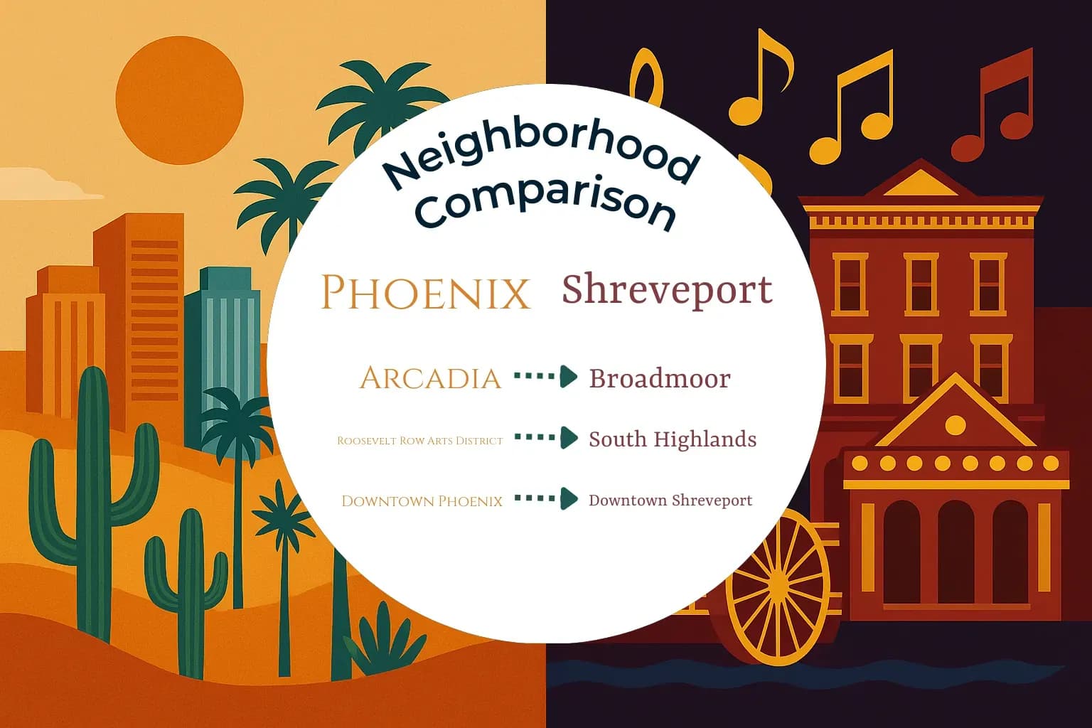 Phoenix vs Shreveport Neighborhood Comparison