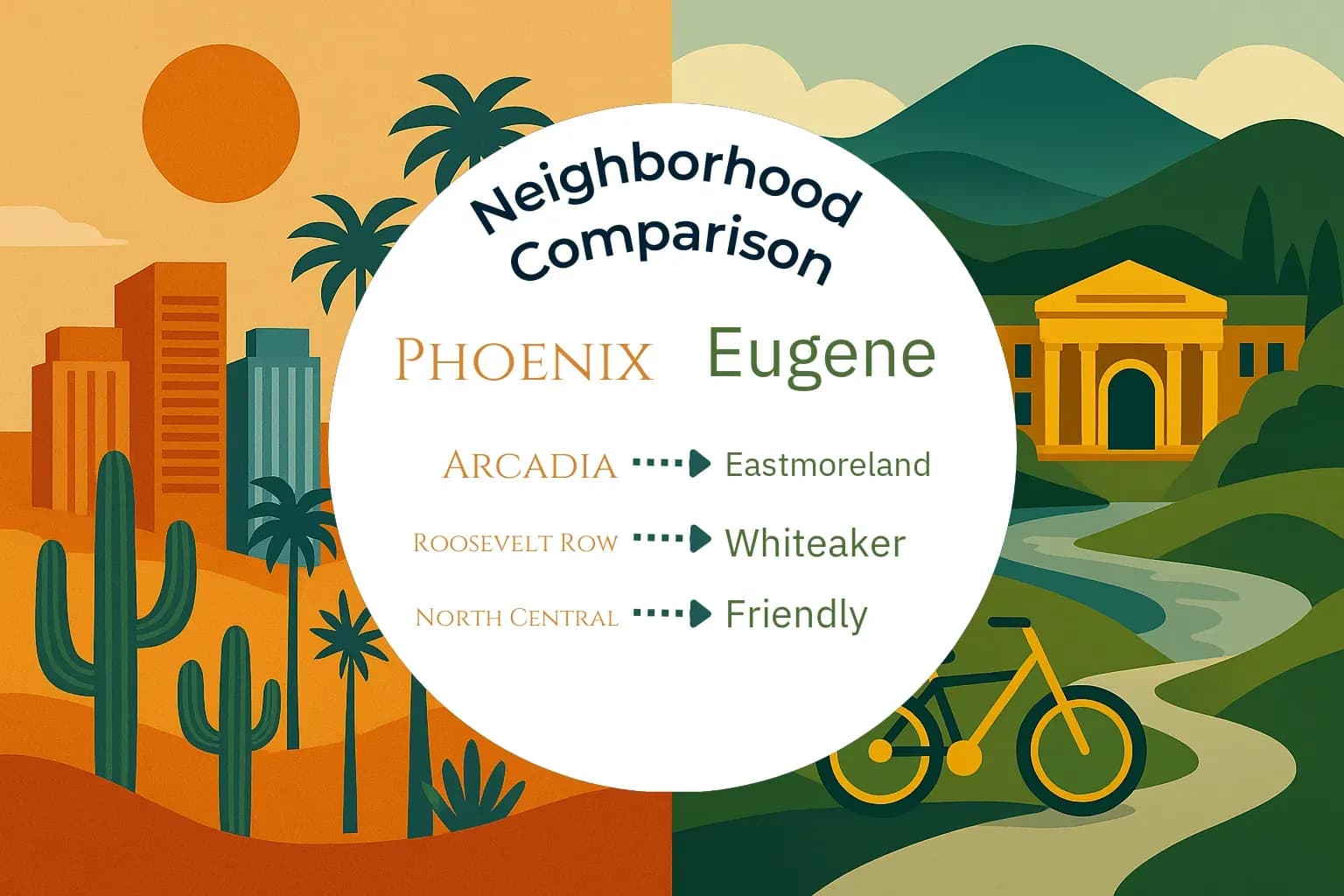 Phoenix vs Eugene Neighborhood Comparison
