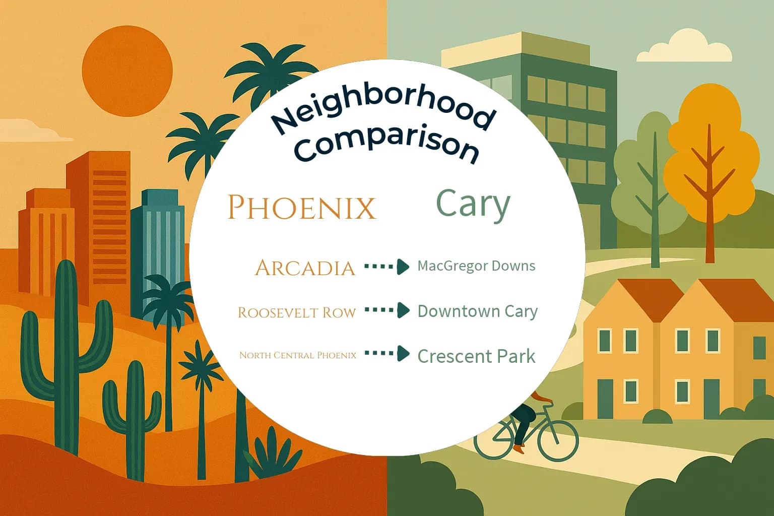 Phoenix vs Cary Neighborhood Comparison