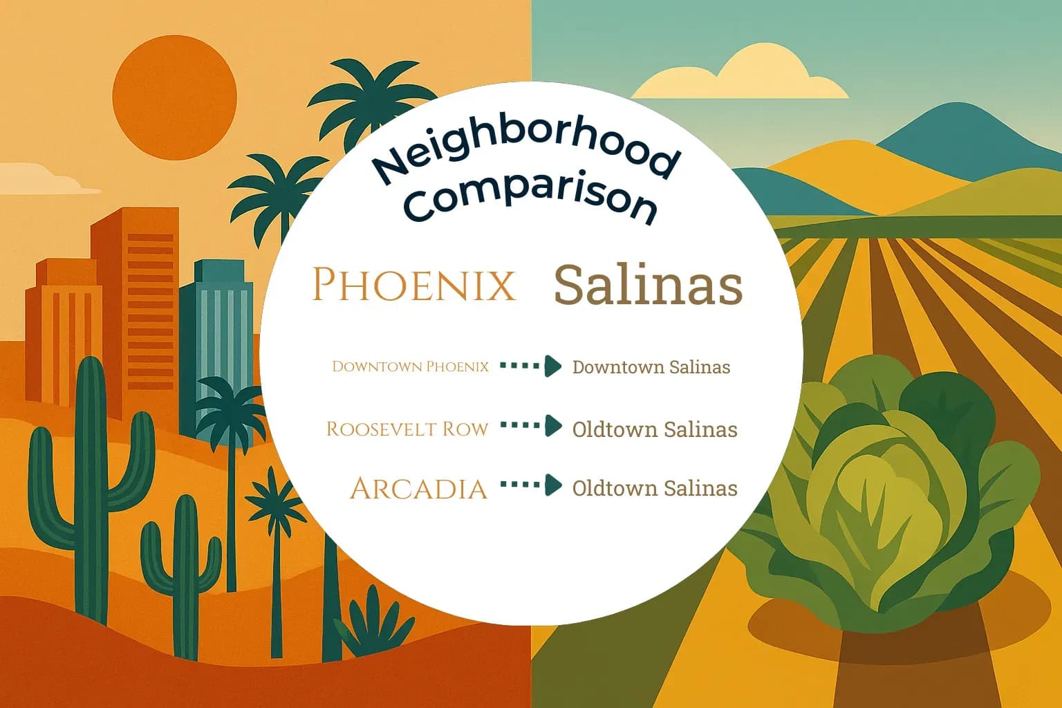 Phoenix vs Salinas Neighborhood Comparison