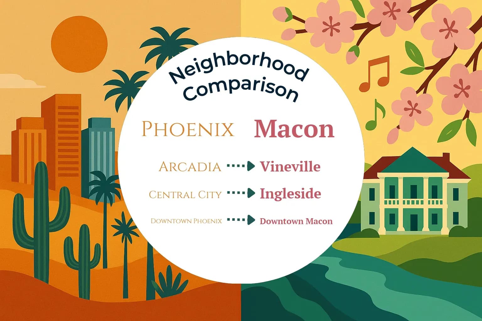 Phoenix vs Macon Neighborhood Comparison