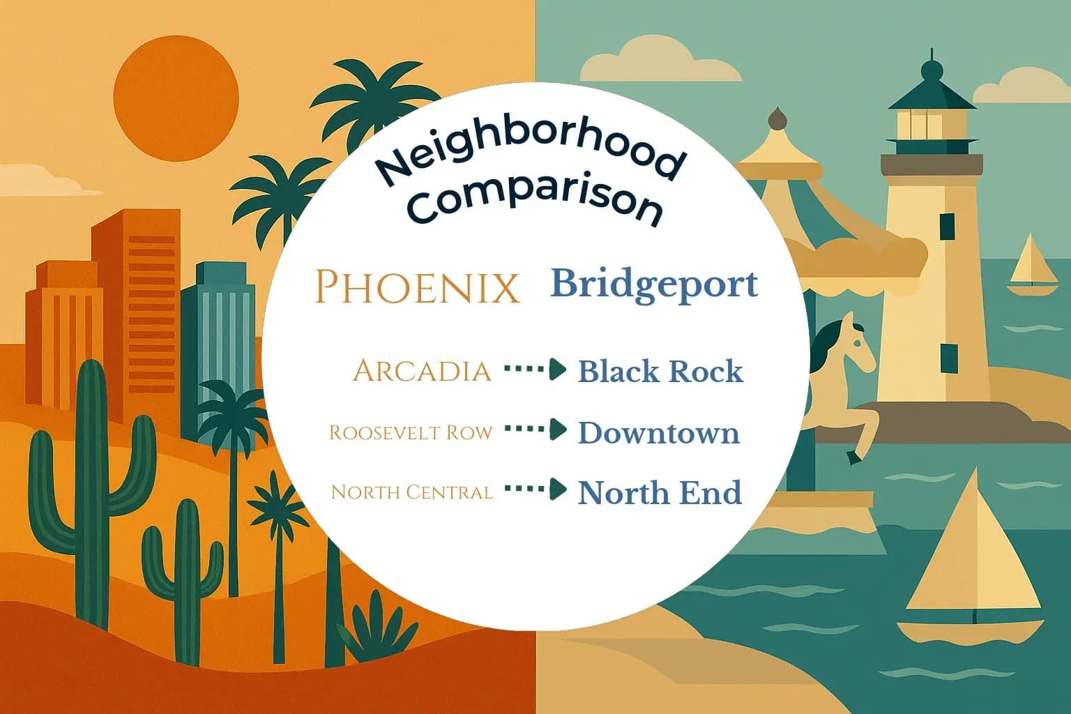 Phoenix vs Bridgeport Neighborhood Comparison