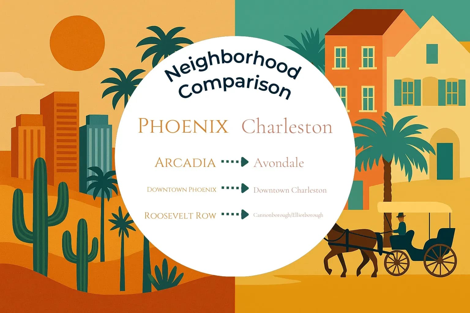 Phoenix vs Charleston Neighborhood Comparison