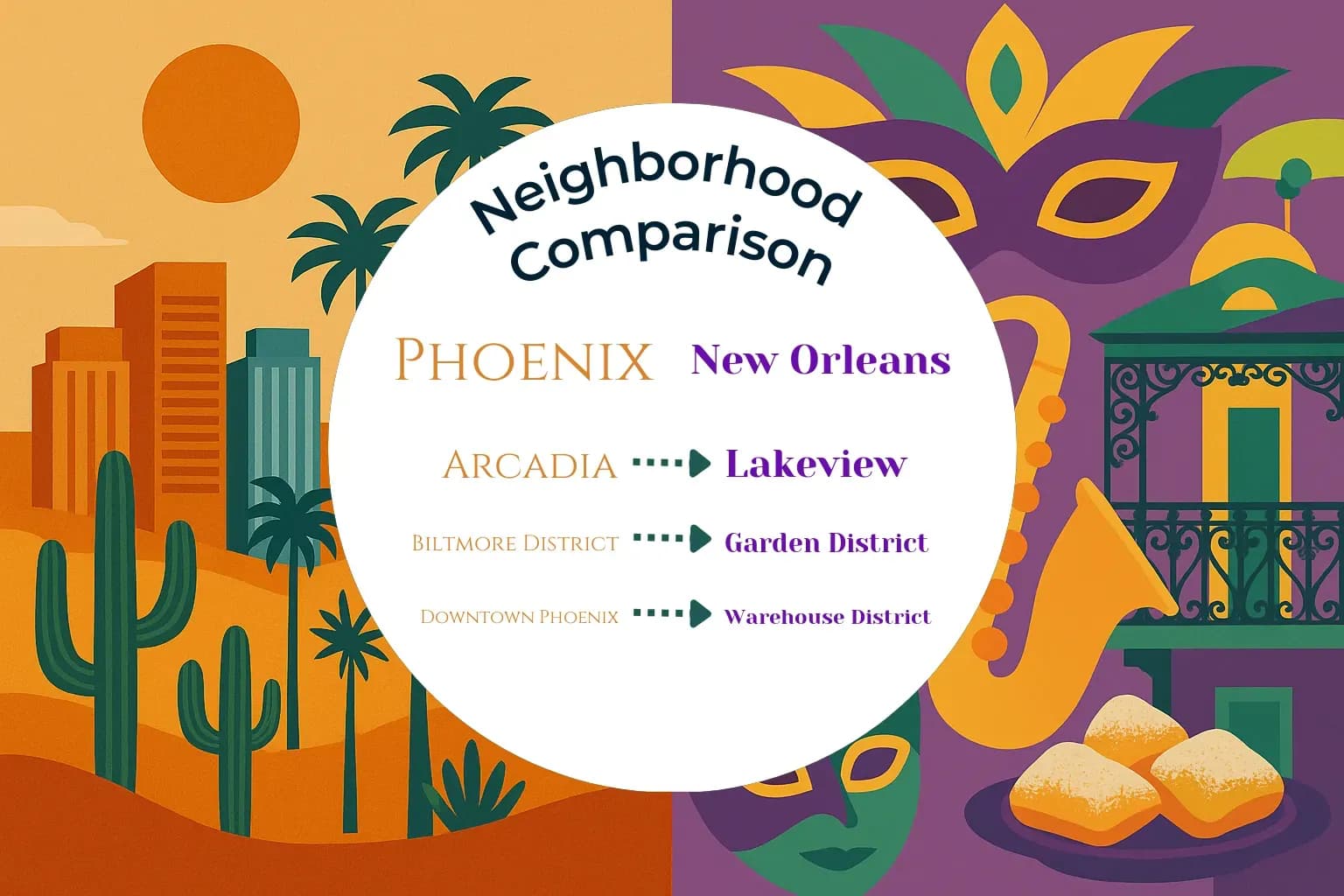 Phoenix vs New Orleans Neighborhood Comparison