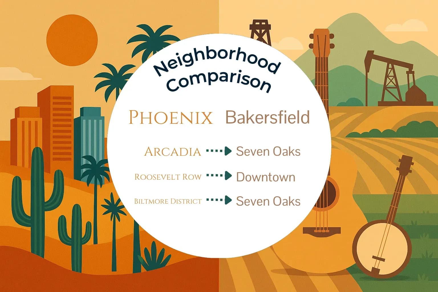 Phoenix vs Bakersfield Neighborhood Comparison