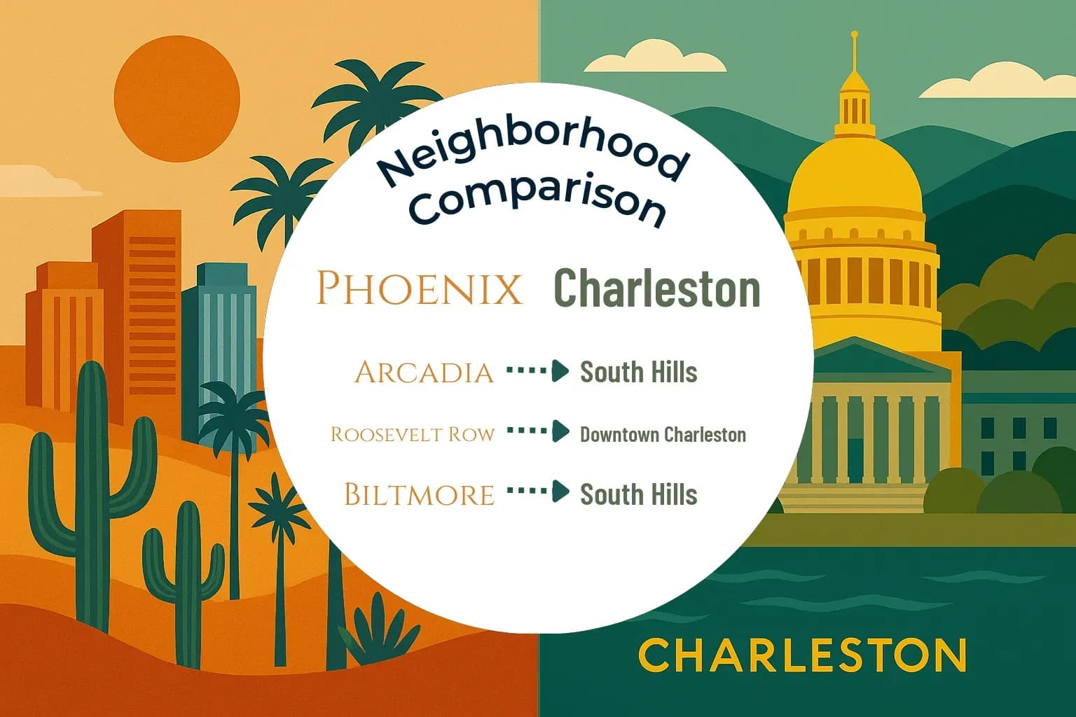 Phoenix vs Charleston Neighborhood Comparison
