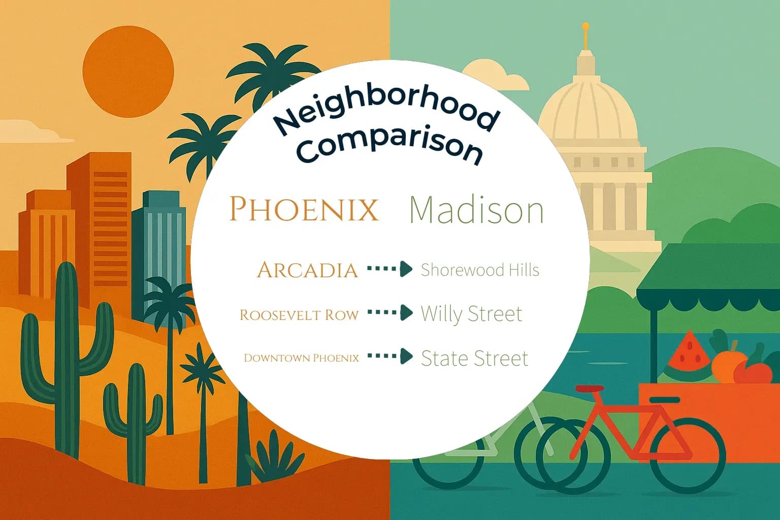 Phoenix vs Madison Neighborhood Comparison