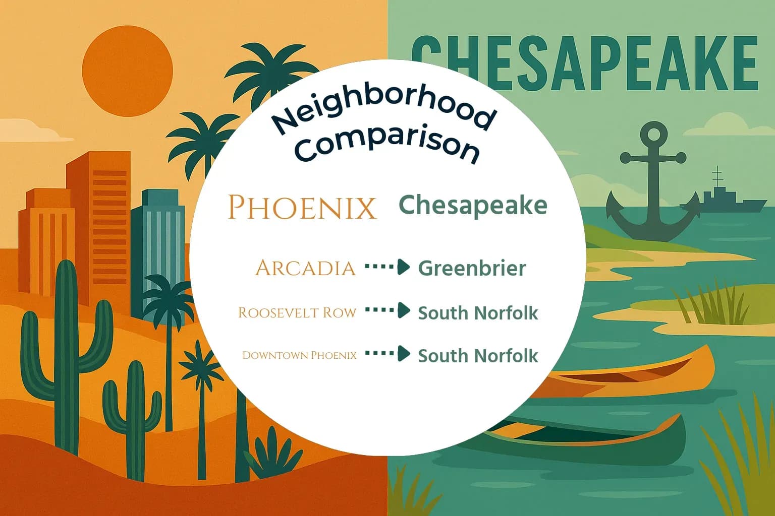 Phoenix vs Chesapeake Neighborhood Comparison