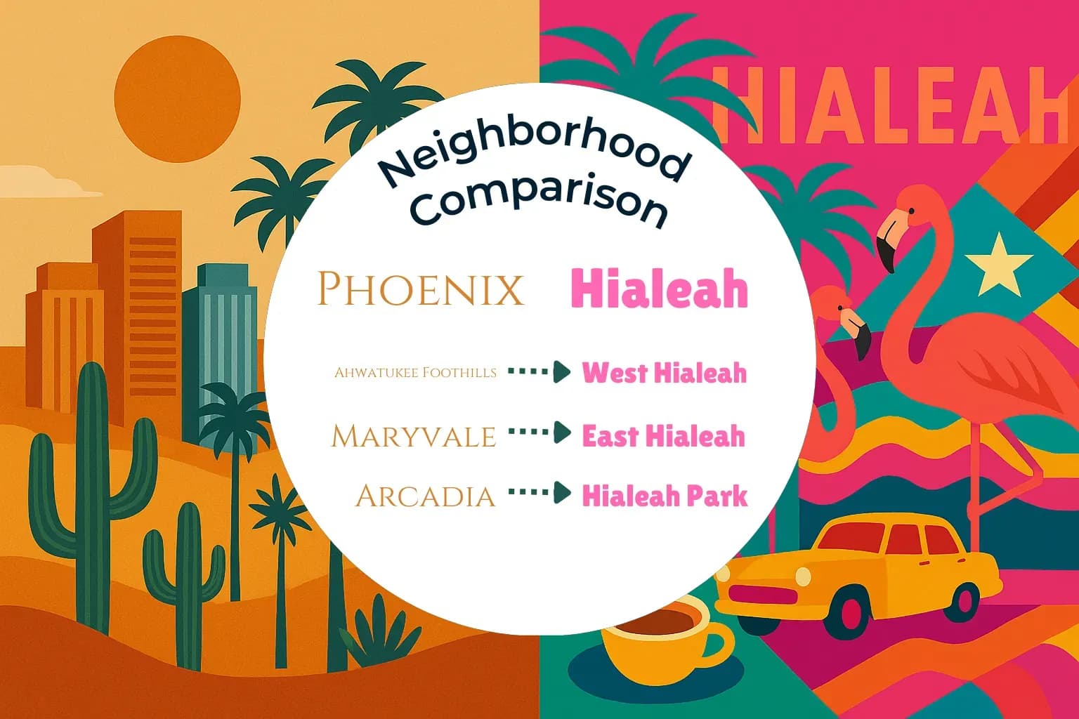 Phoenix vs Hialeah Neighborhood Comparison