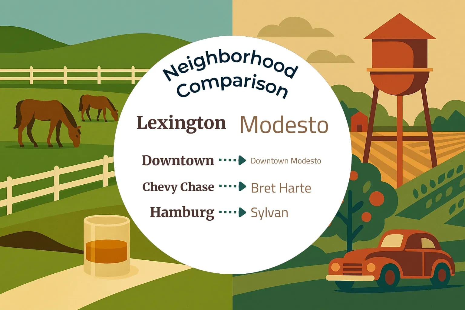 Lexington vs Modesto Neighborhood Comparison