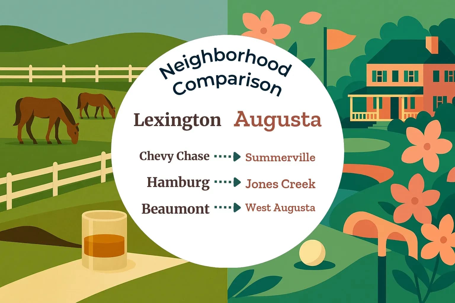 Lexington vs Augusta Neighborhood Comparison