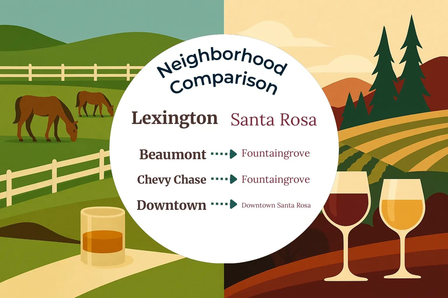 Lexington vs Santa Rosa Neighborhood Comparison