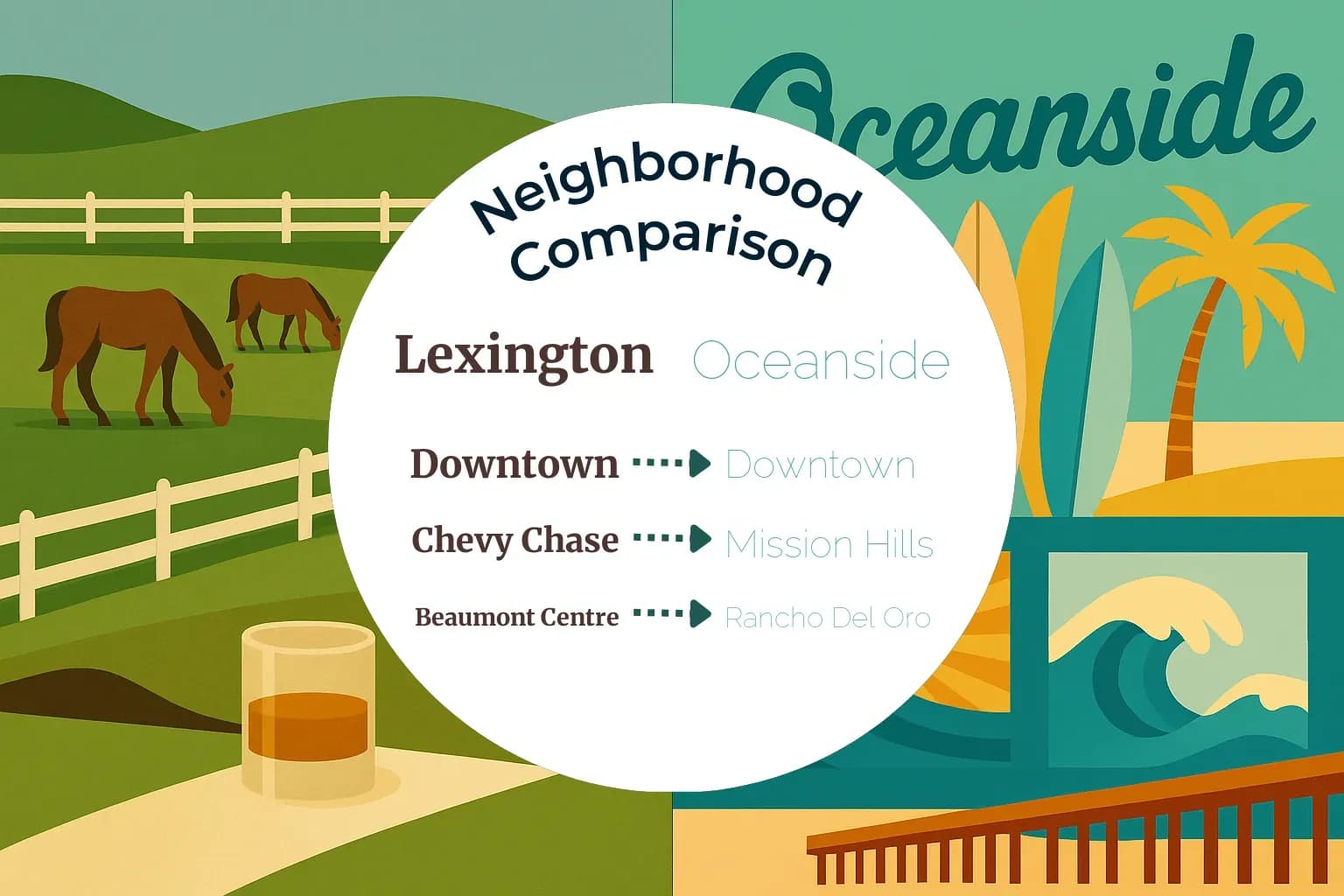 Lexington vs Oceanside Neighborhood Comparison
