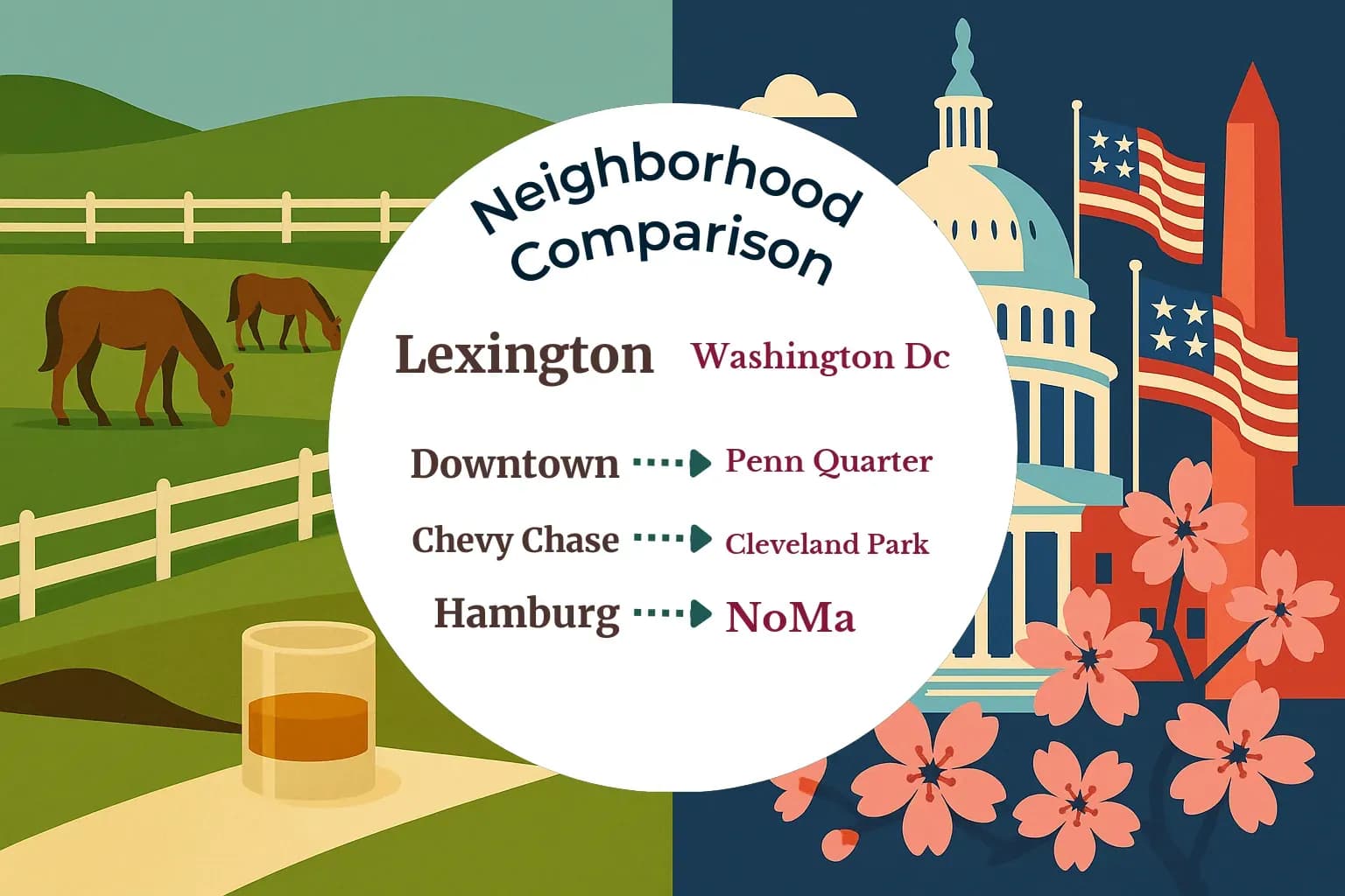 Lexington vs Washington DC Neighborhood Comparison