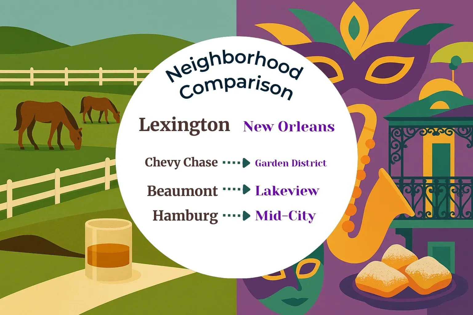 Lexington vs New Orleans Neighborhood Comparison