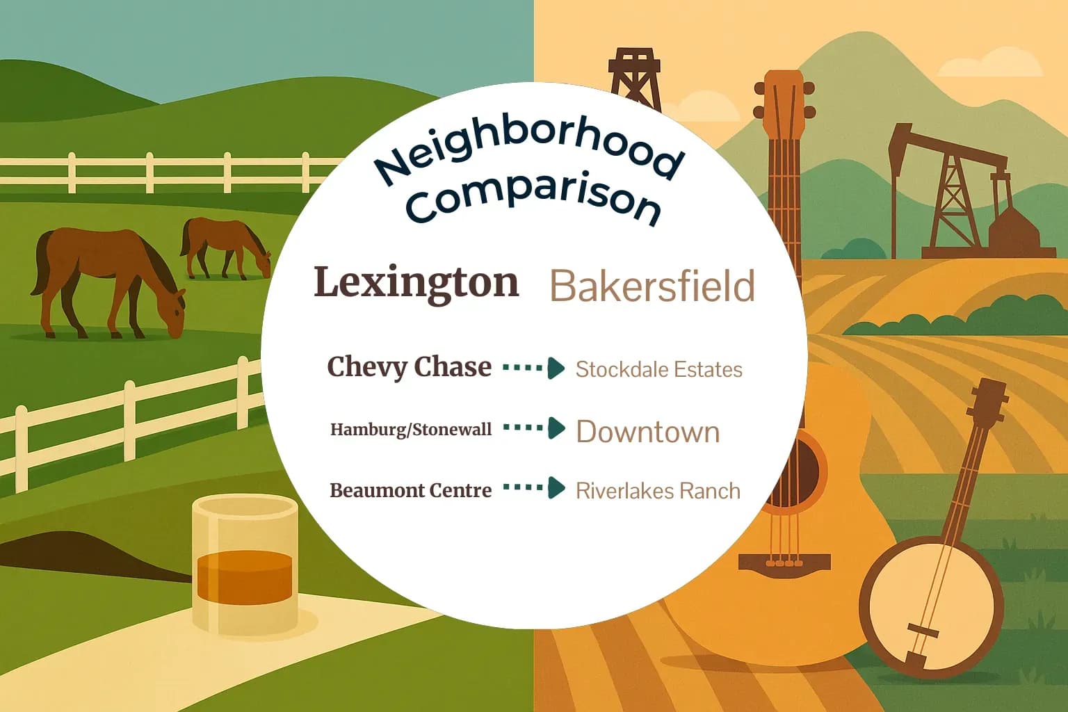 Lexington vs Bakersfield Neighborhood Comparison