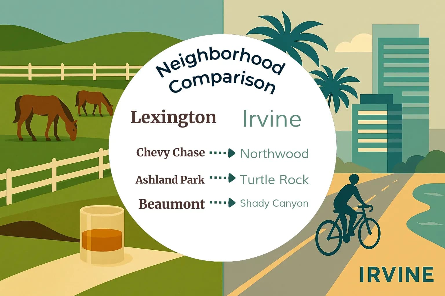 Lexington vs Irvine Neighborhood Comparison