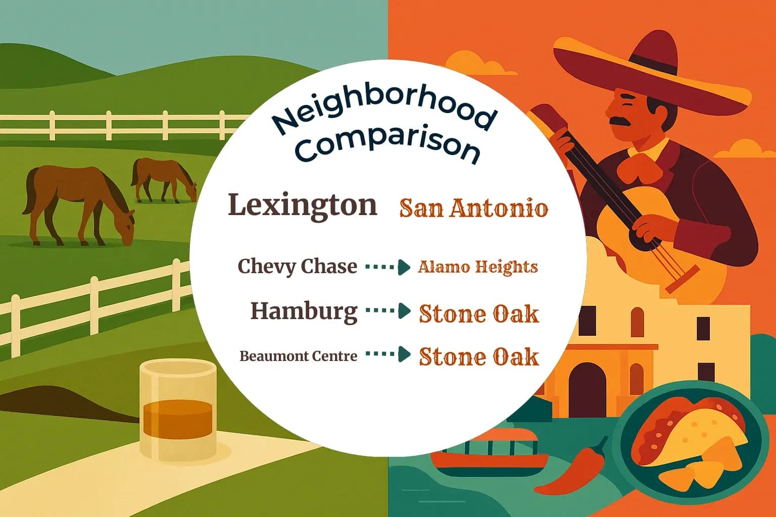 Lexington vs San Antonio Neighborhood Comparison