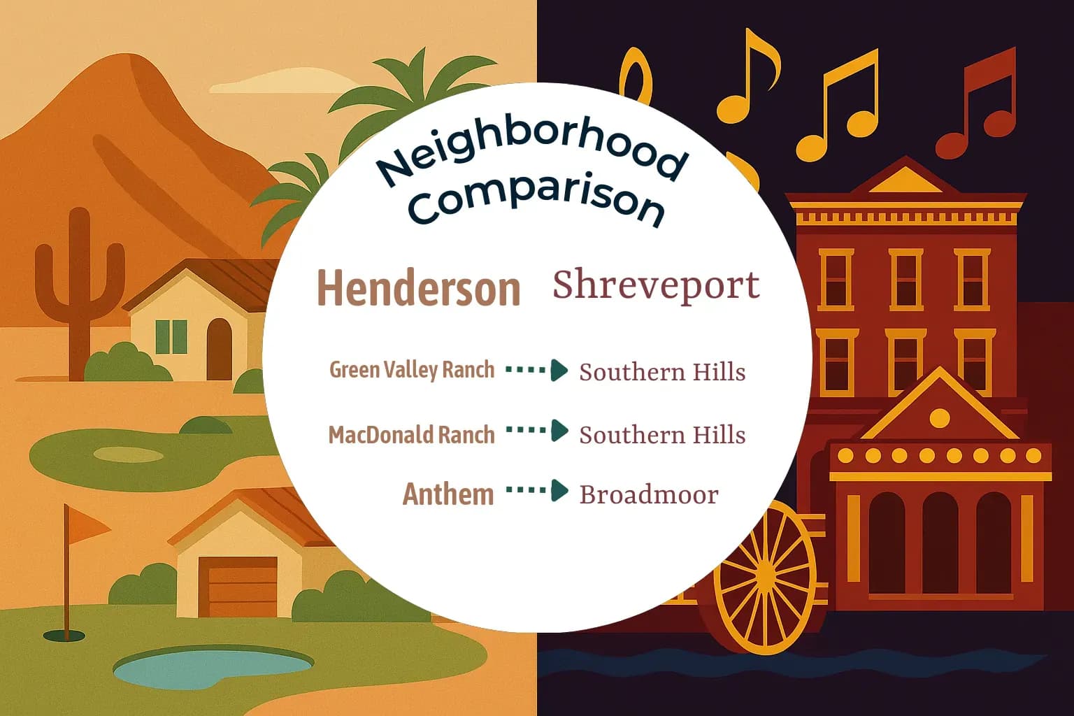 Henderson vs Shreveport Neighborhood Comparison