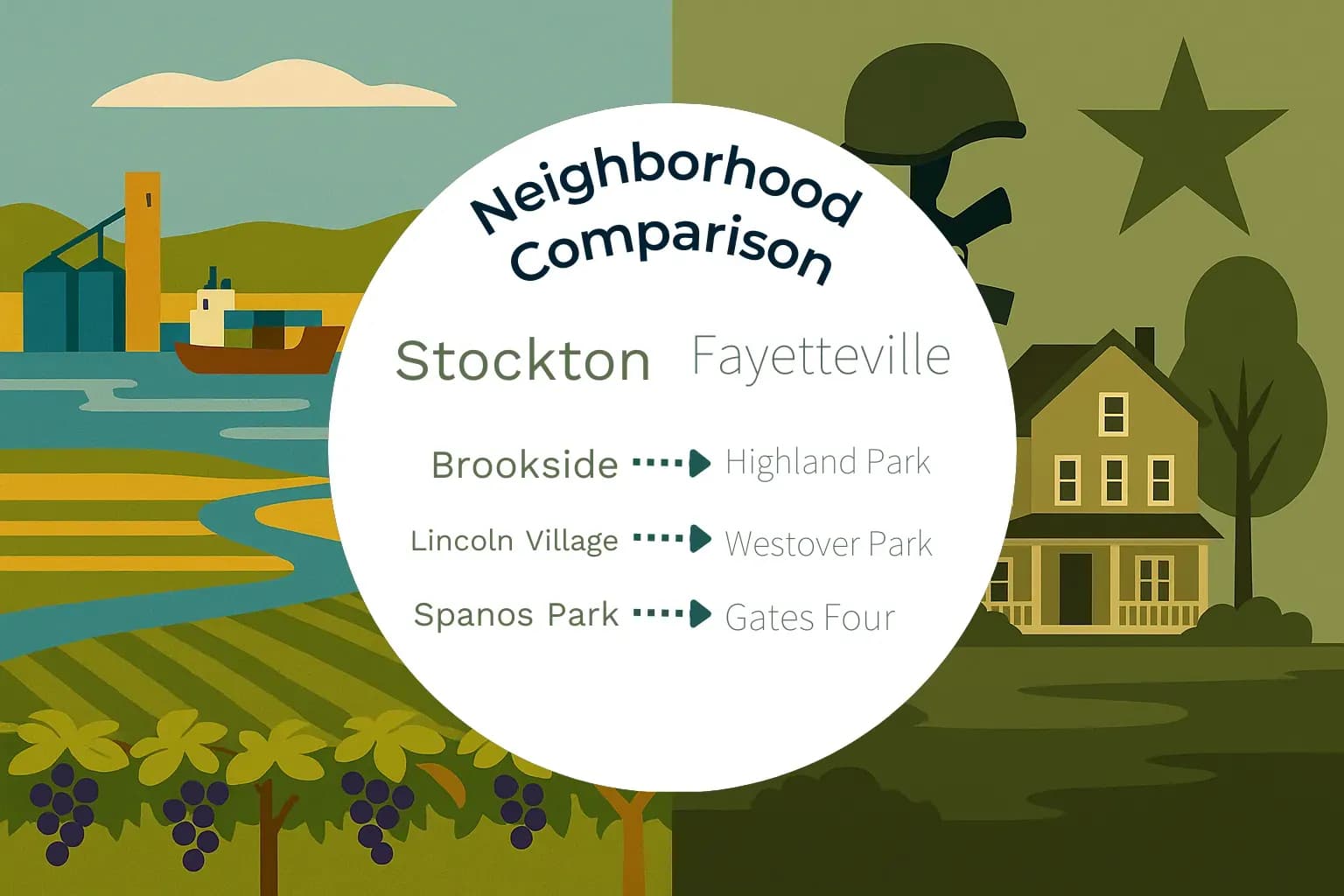 Stockton vs Fayetteville Neighborhood Comparison