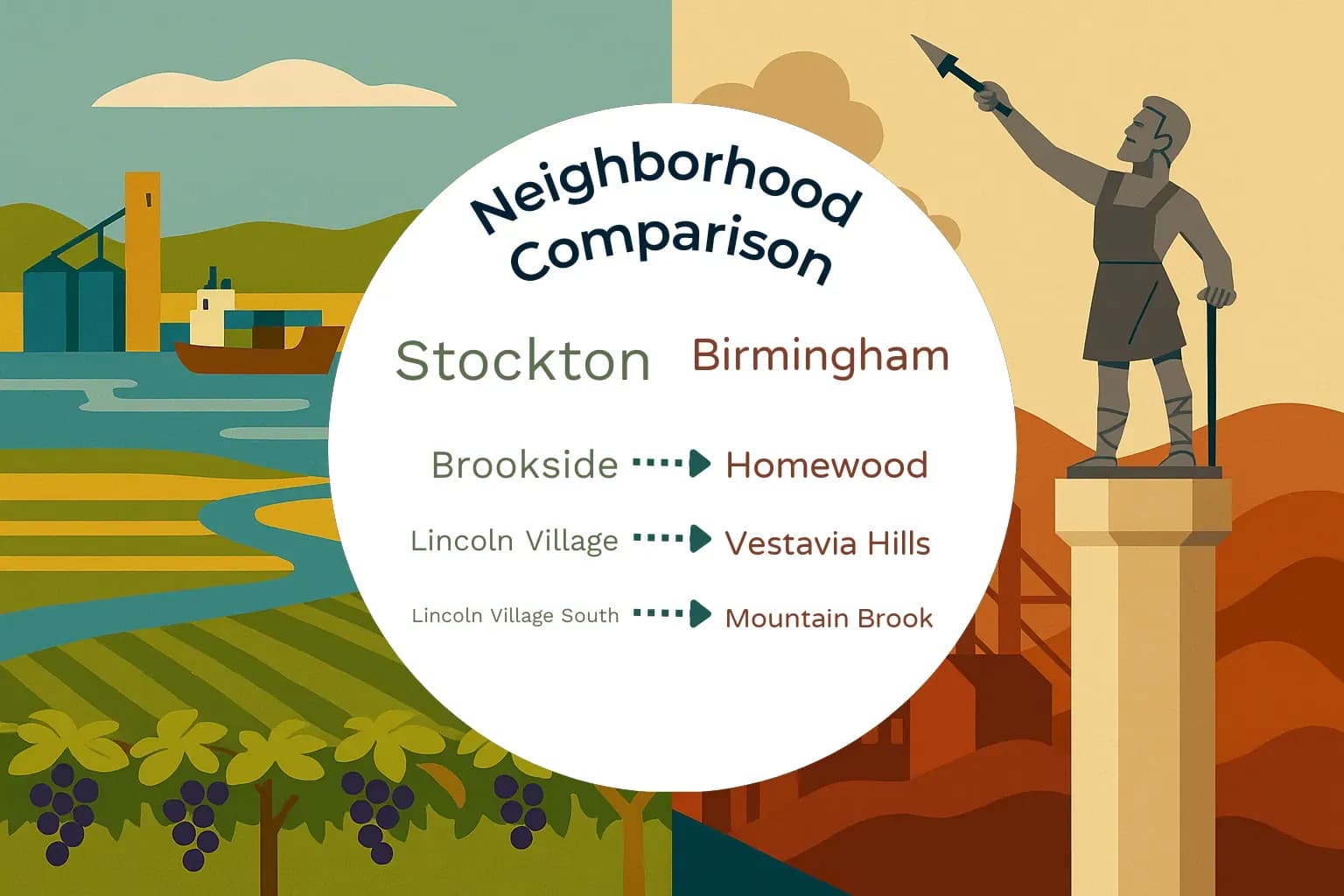 Stockton vs Birmingham Neighborhood Comparison